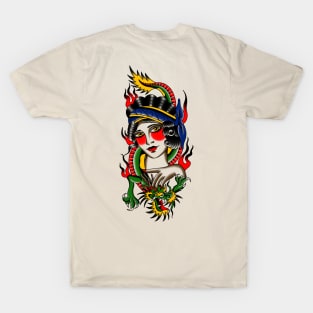 Traditional Classic Woman With Dragon T-Shirt